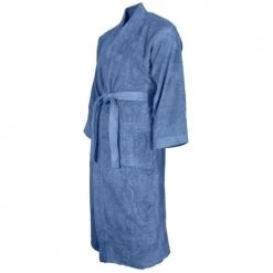 Sensei Maison Peignoirs Et Chaussons De Bain Peignoir Col Kimono Cobalt XL -Gants de toilette Soldes peignoir col kimono cobalt xl 1