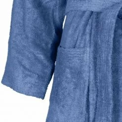 Sensei Maison Peignoirs Et Chaussons De Bain Peignoir Col Kimono Cobalt XL -Gants de toilette Soldes peignoir col kimono cobalt xl 4