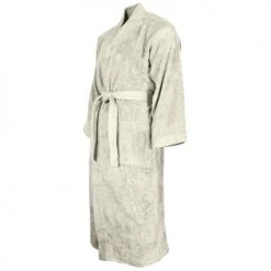 Sensei Maison Peignoirs Et Chaussons De Bain Peignoir Col Kimono Ecru S -Gants de toilette Soldes peignoir col kimono ecru s 1