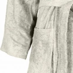 Sensei Maison Peignoirs Et Chaussons De Bain Peignoir Col Kimono Ecru S -Gants de toilette Soldes peignoir col kimono ecru s 4