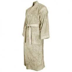 Sensei Maison Peignoirs Et Chaussons De Bain Peignoir Col Kimono Ficelle S -Gants de toilette Soldes peignoir col kimono ficelle s 3