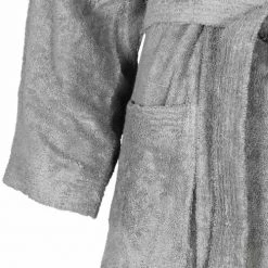 Sensei Maison Peignoirs Et Chaussons De Bain Peignoir Col Kimono Gris Perle M -Gants de toilette Soldes peignoir col kimono gris perle m 4