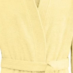 Sensei Maison Peignoirs Et Chaussons De Bain Peignoir Col Kimono Jaune XL -Gants de toilette Soldes peignoir col kimono jaune xl 2