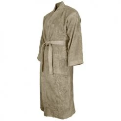 Sensei Maison Peignoirs Et Chaussons De Bain Peignoir Col Kimono Mastic S -Gants de toilette Soldes peignoir col kimono mastic s 1