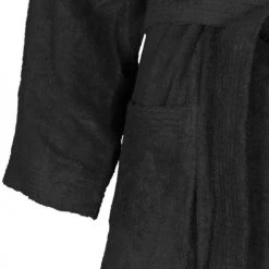 Sensei Maison Peignoirs Et Chaussons De Bain Peignoir Col Kimono Noir L -Gants de toilette Soldes peignoir col kimono noir l 4