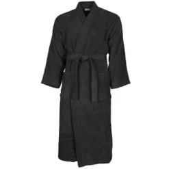 Sensei Maison Peignoirs Et Chaussons De Bain Peignoir Col Kimono Myrtille XL -Gants de toilette Soldes peignoir col kimono noir xl