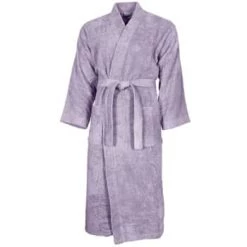 Sensei Maison Peignoirs Et Chaussons De Bain Peignoir Col Kimono Vison M -Gants de toilette Soldes peignoir col kimono parme m