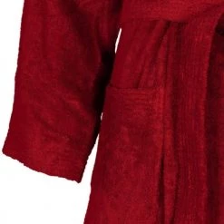 Sensei Maison Peignoirs Et Chaussons De Bain Peignoir Col Kimono Rubis M -Gants de toilette Soldes peignoir col kimono rubis m 4