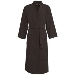 Sensei Maison Peignoirs Et Chaussons De Bain Peignoir Col Kimono Noir M -Gants de toilette Soldes peignoir col kimono vison m 9