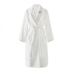 Anne De Solène Peignoirs Et Chaussons De Bain Peignoir Coton M Blanc -Gants de toilette Soldes peignoir coton m blanc 8