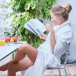 Olivier Desforges Peignoirs Et Chaussons De Bain Peignoir Coton Peigné Grenade XS -Gants de toilette Soldes peignoir coton peigne grenade xs 3