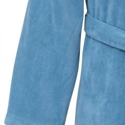 Sensei Maison Peignoirs Et Chaussons De Bain Peignoir Court à Capuche Velours Cobalt M -Gants de toilette Soldes peignoir court a capuche velours cobalt m 3