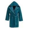 Sensei Maison Peignoirs Et Chaussons De Bain Peignoir Court à Capuche Velours Petrol XS -Gants de toilette Soldes peignoir court a capuche velours petrol xs