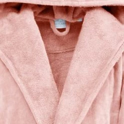 Sensei Maison Peignoirs Et Chaussons De Bain Peignoir Court à Capuche Velours Poudre M -Gants de toilette Soldes peignoir court a capuche velours poudre m 3