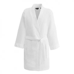 Sensei Maison Peignoirs Et Chaussons De Bain Peignoir Court Nid D'abeille 210gr/m² Blanc L