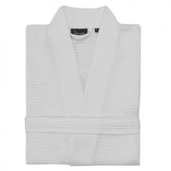 Sensei Maison Peignoirs Et Chaussons De Bain Peignoir Court Nid D'abeille 210gr/m² Blanc M -Gants de toilette Soldes peignoir court nid d abeille 210gr m2 blanc m 2