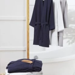 Sensei Maison Peignoirs Et Chaussons De Bain Peignoir Court Nid D'abeille 210gr/m² Blanc S -Gants de toilette Soldes peignoir court nid d abeille 210gr m2 blanc s 4