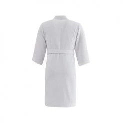 Sensei Maison Peignoirs Et Chaussons De Bain Peignoir Croisé Léger Milong En Coton Peigné Blanc XS -Gants de toilette Soldes peignoir croise leger milong en coton peigne blanc xs 1