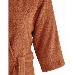 Sensei Maison Peignoirs Et Chaussons De Bain Peignoir Croisé Léger Milong En Coton Peigné Brique L -Gants de toilette Soldes peignoir croise leger milong en coton peigne brique l 4