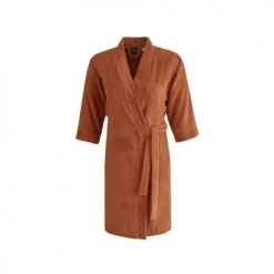 Sensei Maison Peignoirs Et Chaussons De Bain Peignoir Croisé Léger Milong En Coton Peigné Brique M