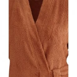 Sensei Maison Peignoirs Et Chaussons De Bain Peignoir Croisé Léger Milong En Coton Peigné Brique M -Gants de toilette Soldes peignoir croise leger milong en coton peigne brique m 3