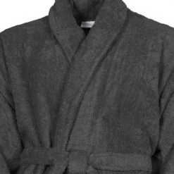 Sensei Maison Peignoirs Et Chaussons De Bain Peignoir De Bain Mixte 420gr/m² Anthracite S -Gants de toilette Soldes peignoir de bain mixte 420gr m2 anthracite s 4
