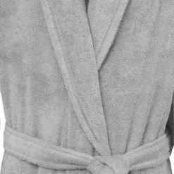 Sensei Maison Peignoirs Et Chaussons De Bain Peignoir De Bain Mixte 420gr/m² Gris Perle L -Gants de toilette Soldes peignoir de bain mixte 420gr m2 gris perle l 2