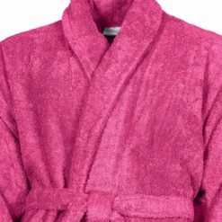 Sensei Maison Peignoirs Et Chaussons De Bain Peignoir De Bain Mixte 420gr/m² Rose Indien M -Gants de toilette Soldes peignoir de bain mixte 420gr m2 rose indien m 3