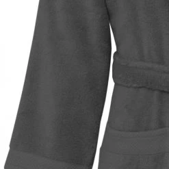 Sensei Maison Peignoirs Et Chaussons De Bain Peignoir De Bain Mixte Col Châle Anthracite M -Gants de toilette Soldes peignoir de bain mixte col chale anthracite m 3