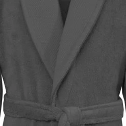 Sensei Maison Peignoirs Et Chaussons De Bain Peignoir De Bain Mixte Col Châle Anthracite XL -Gants de toilette Soldes peignoir de bain mixte col chale anthracite xl 2