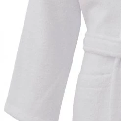 Sensei Maison Peignoirs Et Chaussons De Bain Peignoir De Bain Mixte Col Châle Blanc L -Gants de toilette Soldes peignoir de bain mixte col chale blanc l 3