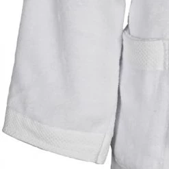Sensei Maison Peignoirs Et Chaussons De Bain Peignoir De Bain Mixte Col Châle Blanc L -Gants de toilette Soldes peignoir de bain mixte col chale blanc l 4