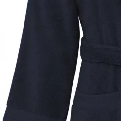 Sensei Maison Peignoirs Et Chaussons De Bain Peignoir De Bain Mixte Col Châle Bleu Nuit L -Gants de toilette Soldes peignoir de bain mixte col chale bleu nuit l 3