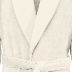 Sensei Maison Peignoirs Et Chaussons De Bain Peignoir De Bain Mixte Col Châle Ecru M -Gants de toilette Soldes peignoir de bain mixte col chale ecru m 2