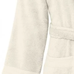 Sensei Maison Peignoirs Et Chaussons De Bain Peignoir De Bain Mixte Col Châle Ecru S -Gants de toilette Soldes peignoir de bain mixte col chale ecru s 3