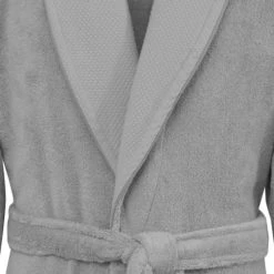 Sensei Maison Peignoirs Et Chaussons De Bain Peignoir De Bain Mixte Col Châle Gris Perle M -Gants de toilette Soldes peignoir de bain mixte col chale gris perle m 2