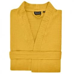 Sensei Maison Peignoirs Et Chaussons De Bain Peignoir En Gaze De Coton Miel S/M -Gants de toilette Soldes peignoir en gaze de coton miel s m 4