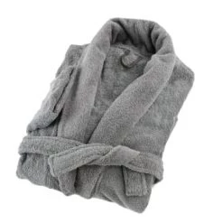Linandelle Peignoirs Et Chaussons De Bain Peignoir éponge Col Chale En Coton Noir 2xl -Gants de toilette Soldes peignoir eponge col chale en coton gris souris 2xl 5