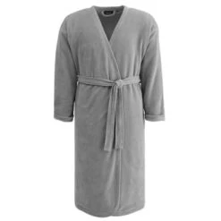 Sensei Maison Peignoirs Et Chaussons De Bain Peignoir Kimono Doublé Blanc S -Gants de toilette Soldes peignoir kimono double gris perle s