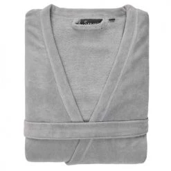 Sensei Maison Peignoirs Et Chaussons De Bain Peignoir Kimono Doublé Gris Perle XL -Gants de toilette Soldes peignoir kimono double gris perle xl 3
