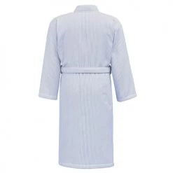 Sensei Maison Peignoirs Et Chaussons De Bain Peignoir Kimono Rayé Une Face éponge Bleu M -Gants de toilette Soldes peignoir kimono raye une face eponge bleu m 1