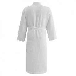 Sensei Maison Peignoirs Et Chaussons De Bain Peignoir Long Nid D'abeille 210gr/m² Blanc M -Gants de toilette Soldes peignoir long nid d abeille 210gr m2 blanc m 2