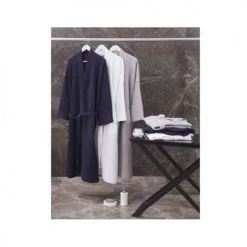 Sensei Maison Peignoirs Et Chaussons De Bain Peignoir Long Nid D'abeille 210gr/m² Gris Perle M -Gants de toilette Soldes peignoir long nid d abeille 210gr m2 gris perle m 1