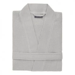 Sensei Maison Peignoirs Et Chaussons De Bain Peignoir Long Nid D'abeille 210gr/m² Gris Perle M -Gants de toilette Soldes peignoir long nid d abeille 210gr m2 gris perle m 4