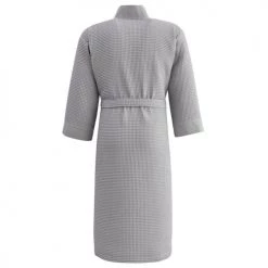 Sensei Maison Peignoirs Et Chaussons De Bain Peignoir Long Nid D'abeille 210gr/m² Gris Perle S -Gants de toilette Soldes peignoir long nid d abeille 210gr m2 gris perle s 2