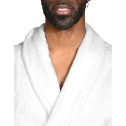 Sensei Maison Peignoirs Et Chaussons De Bain Peignoir Mixte Col Châle 400 G/m² Blanc M -Gants de toilette Soldes peignoir mixte col chale 400 g m2 blanc m 3