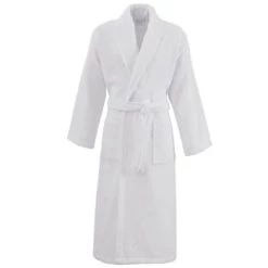 Sensei Maison Peignoirs Et Chaussons De Bain Peignoir Mixte Col Châle 400 G/m² Carbone XL -Gants de toilette Soldes peignoir mixte col chale 400 g m2 blanc xl 5