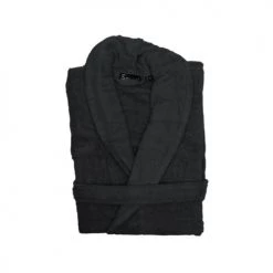 Sensei Maison Peignoirs Et Chaussons De Bain Peignoir Mixte Col Châle 400 G/m² Carbone L -Gants de toilette Soldes peignoir mixte col chale 400 g m2 carbone l 2