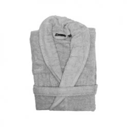 Sensei Maison Peignoirs Et Chaussons De Bain Peignoir Mixte Col Châle 400 G/m² Gris Perle L -Gants de toilette Soldes peignoir mixte col chale 400 g m2 gris perle l 2