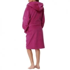 Naf Naf Peignoirs Et Chaussons De Bain Peignoir Mixte - Coton 380 G/m2 Aubergine L-XL -Gants de toilette Soldes peignoir mixte coton 380 g m2 aubergine l xl 2